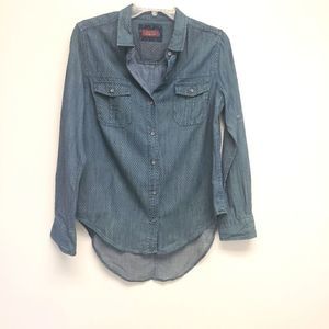 Jachs Girlfriend Green Polka Dot Button Down Size Small